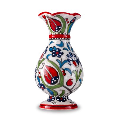 Kütahya El İşçiliği Çini & Seramik Sümbül vazo  15 cm.