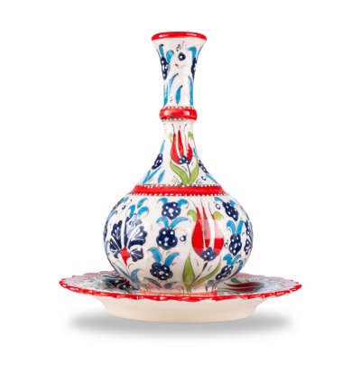 Kütahya El İşçiliği Çini & Seramik Gözyaşı Vazo 15 cm.