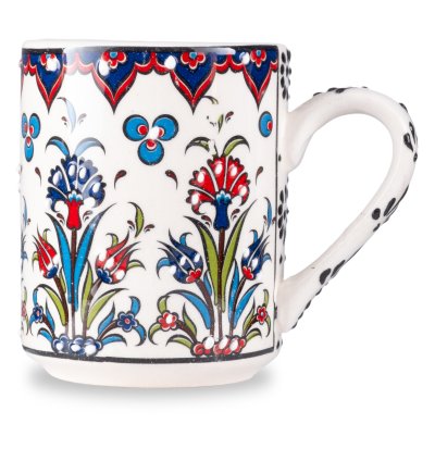 Kütahya El İşçiliği Çini & Seramik  desenli çay & nescafe bardağı ( kupa bardak )