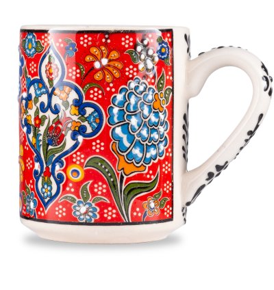 Kütahya El İşçiliği Çini & Seramik  desenli çay & nescafe bardağı ( kupa bardak )