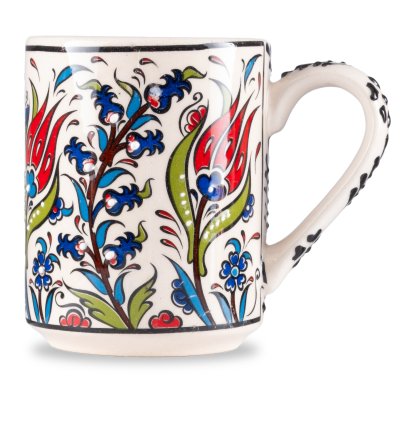 Kütahya El İşçiliği Çini & Seramik  desenli çay & nescafe bardağı ( kupa bardak )