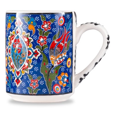 Kütahya El İşçiliği Çini & Seramik  desenli çay & nescafe bardağı ( kupa bardak )