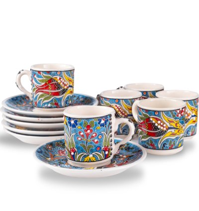 طقم فناجين سيراميك وفخار كوتاهيا 6 قطع