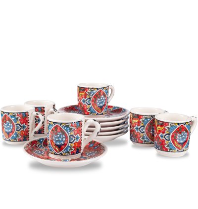 Kütahya El İşçiliği Çini &  Seramik 6 lı fincan takımı