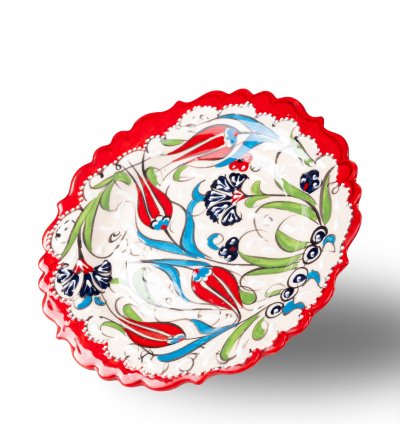 Kütahya El İşçiliği Çini & Seramik  desenli tabak 25 cm
