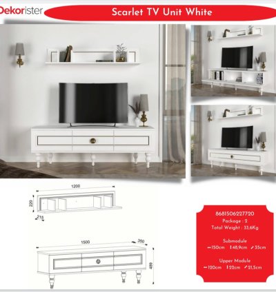 SCARLET TV ÜNİTESİ BEYAZ