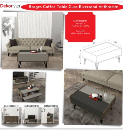 Borges Coffee Table Cura-Riversand-Anthracite