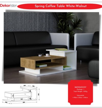 Bahar Sehpa Beyaz-Ceviz