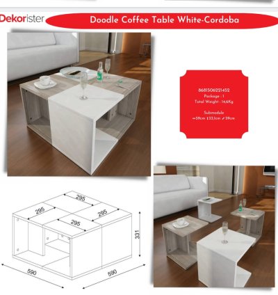Doodle Coffee Table White-Cordoba