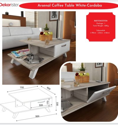 طاولة أرسنال البيضاء - كورودوبا