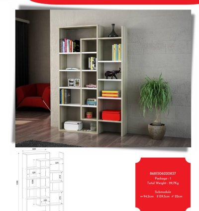 Belinda Kitaplık Beyaz-Cordoba