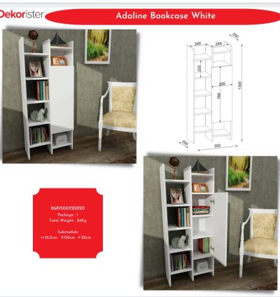 Adaline Kitaplık Beyaz