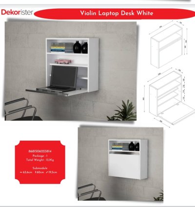 Violin Laptop Desk White