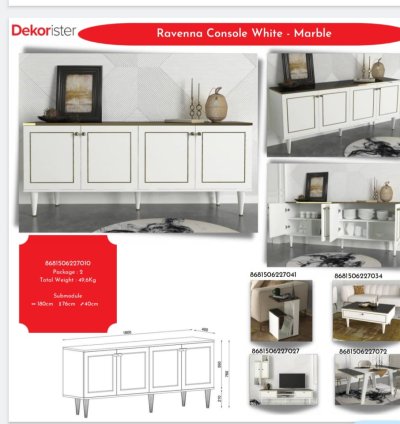 Ravenna Console White - Marble