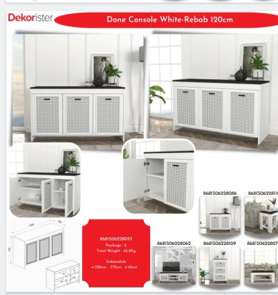 Done Console White-Rebab 120cm