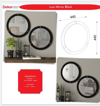 Luis Mirror Black