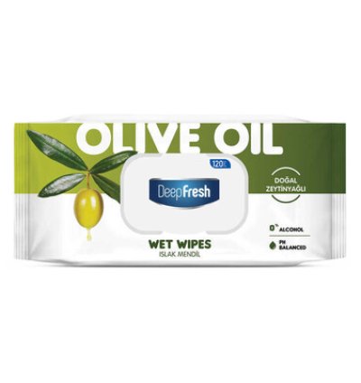 Deep Fresh Natural Olive Oil Wet Wipes 120 Sheets