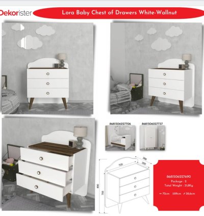 Lora Bebek Çekmeceli Şifonyer