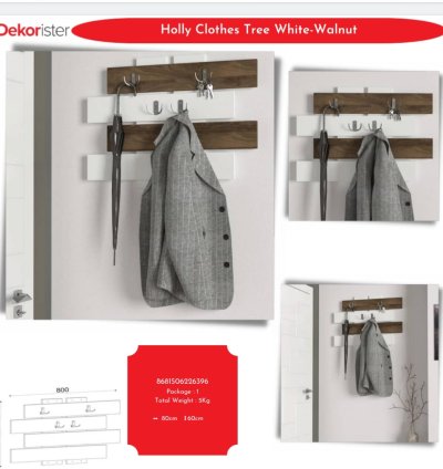 Holly Clothes Tree White-Walnut