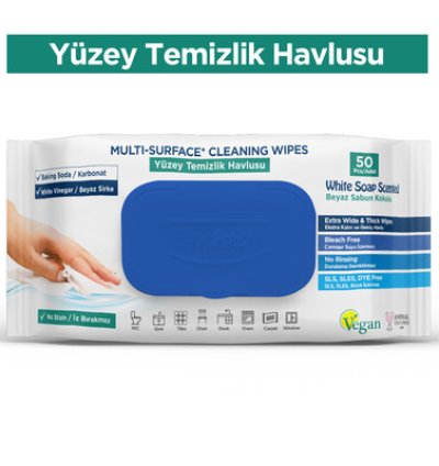 Deep Fresh Streak-Free Surface Cleaning Wipes with Baking Soda & White Vinegar 50 Sheets
