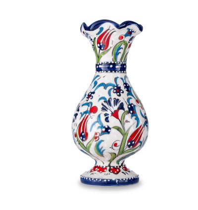 Kütahya El Dekoru Çini Seramik Sümbül Vazo
