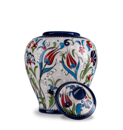 30 cm Hediyelik  Sehpa Konsol Süsü Kırmızı Samur Şah Küp