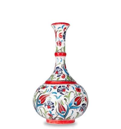 Oğuz Çini Dekoratif Şık Ev Süsü Modern Seramik 30 cm Gözyaşı Vazo