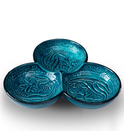 صحن مكسرات دائري مزخرف من أوجوز