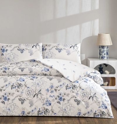 Taç Luna Ranforce Double Duvet Cover Set - Blue