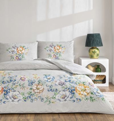 Taç Fiora Ranforce Double Duvet Cover Set - Grey