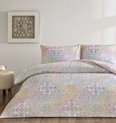 Taç Nevora Ranforce Double Duvet Cover Set - Pink