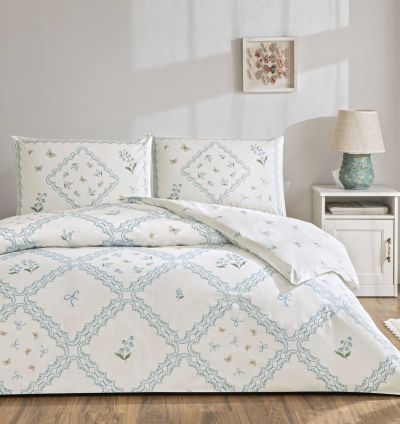 Taç Elyon Ranforce Single Duvet Cover Set - Blue