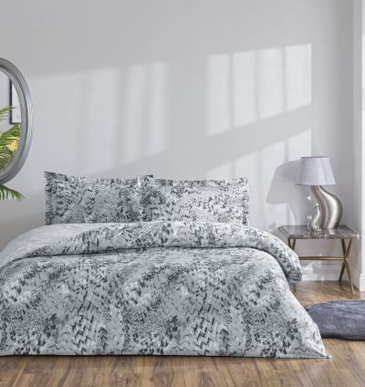 Taç Orniva Satin Double Duvet Cover Set - Grey