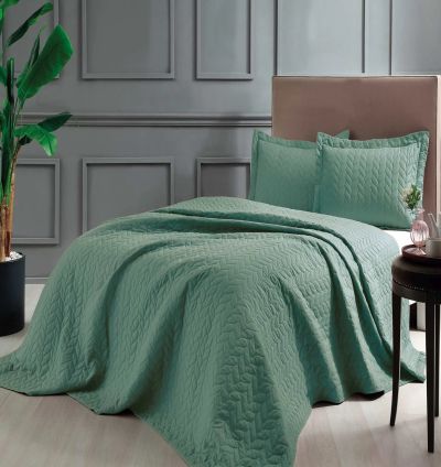 Taç Glory Double Bedspread - Green