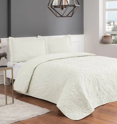 Taç Gala Double Bedspread Set - Ecru