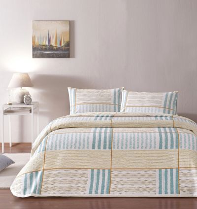 Taç Printed Willow Double Bedspread Set - Yellow