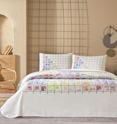 Taç Printed Whizzy Single Bedspread Set - Pink