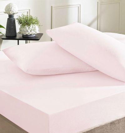 Taç Ranforce Fitted Single Bed Sheet Set - Powder Pink