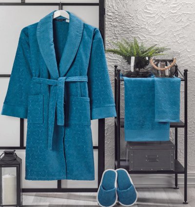 Velvet Bathrobe Set