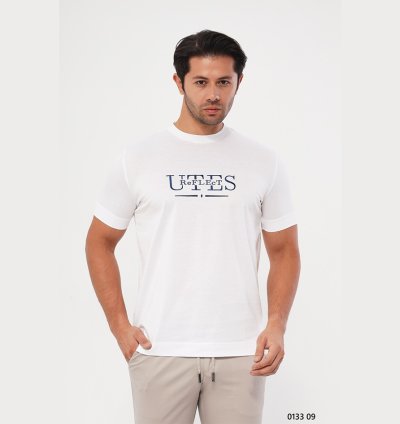 UTES Printed White Men’s T-Shirt – 013309