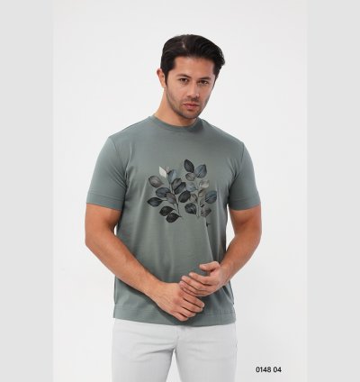 UTES Gray Printed Men's T-Shirt 014804
