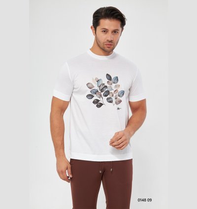 UTES Beyaz Baskılı Erkek T-Shirt 014809