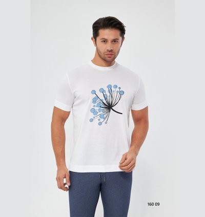 UTES Beyaz Baskılı Erkek T-Shirt – 016009