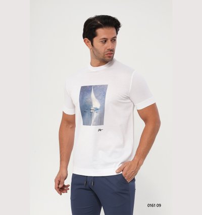 UTES Beyaz Baskılı Erkek T-Shirt – 013809