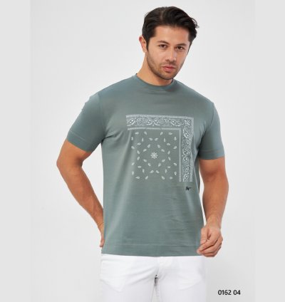 UTES Gri Baskılı Erkek T-Shirt – 016204