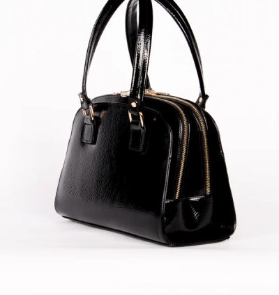 T4902 Evan Tuğba Kadın Kol Çantası Rugan Siyah