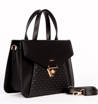 T4905 Tuğba Hasır Siyah Kadın El Çantası
